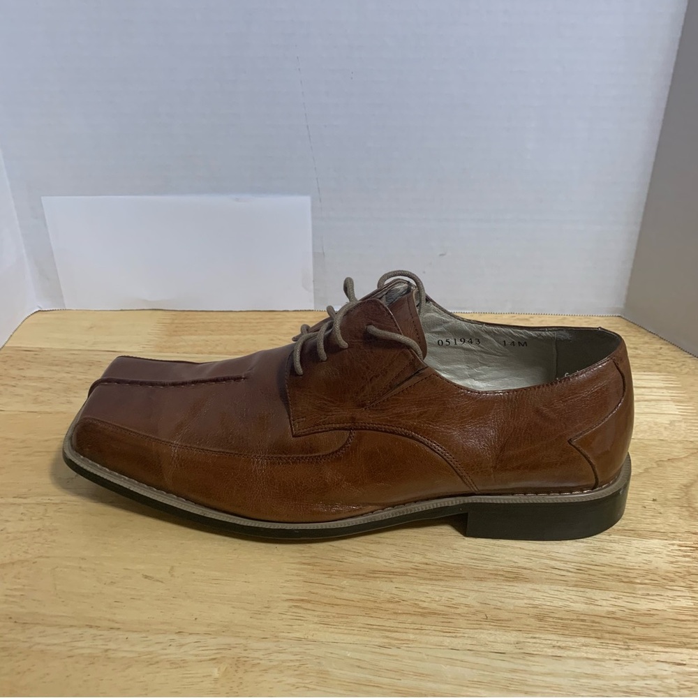 Giorgio V Mens Brown Leather Dress Lace Up Square Toe Oxford Shoes Size‎ 14M